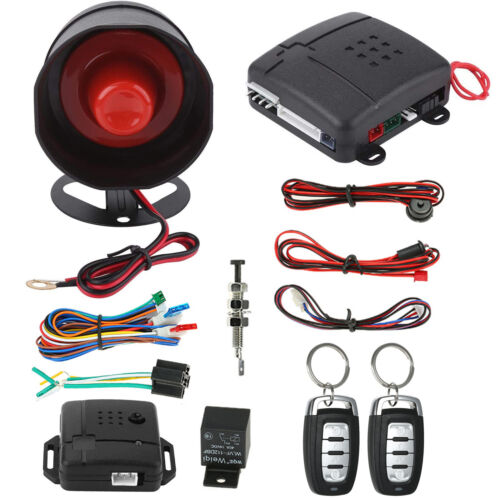 Car Alarm Security System Burglar Alarm Protection Antitheft System+2Remote Q3K9 - Afbeelding 1 van 12