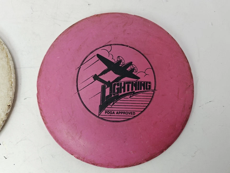 3 X 80s Lightning PDGA Disc Golf Red White Gray Used Vintage RARE  - Image 4 of 4