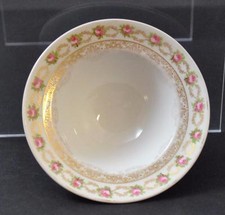 Vintage J. Pouyat Limoges France Bowl Pink Roses Gold Gilt About 5" c1900 W30