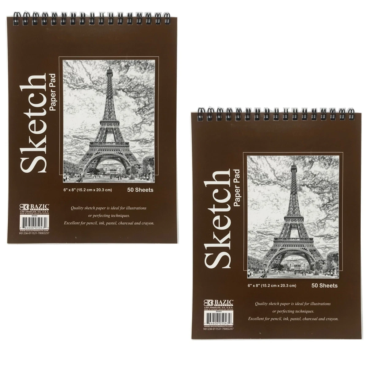 2 Sketch Book Paper Pad Drawing Notebook 6x8 Sketchbook Art