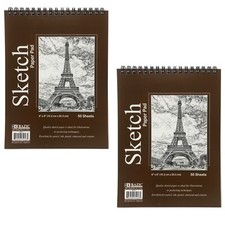 2 Sketch Book Paper Pad Drawing Notebook 6"x8" Sketchbook Art Supply 100 Sheets