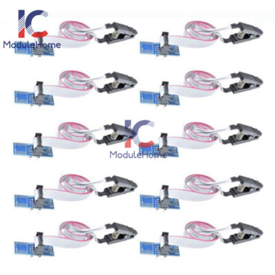 1-50x SOIC8 SOP8 Flash Chip IC Test Clips Socket Adpter BIOS/24/25/93 Programmer