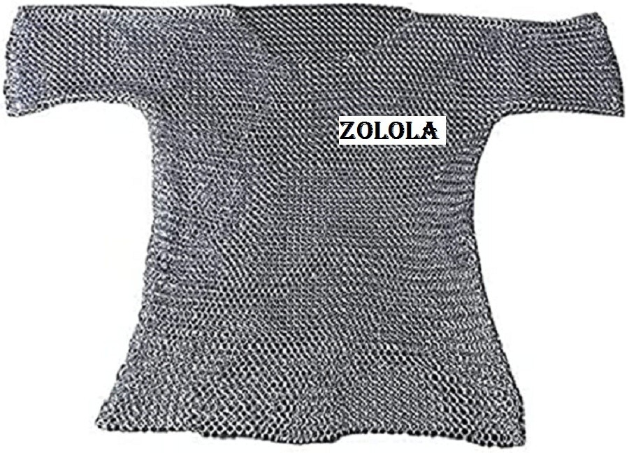 Cota de malla de aluminio medieval anillos a tope manga corta camisa anodizad...