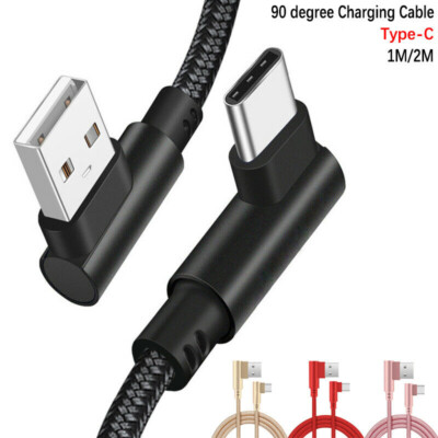 90 Degree Type C Charging Cable USB Data Sync Charger Cord For Samsung Xiaomi