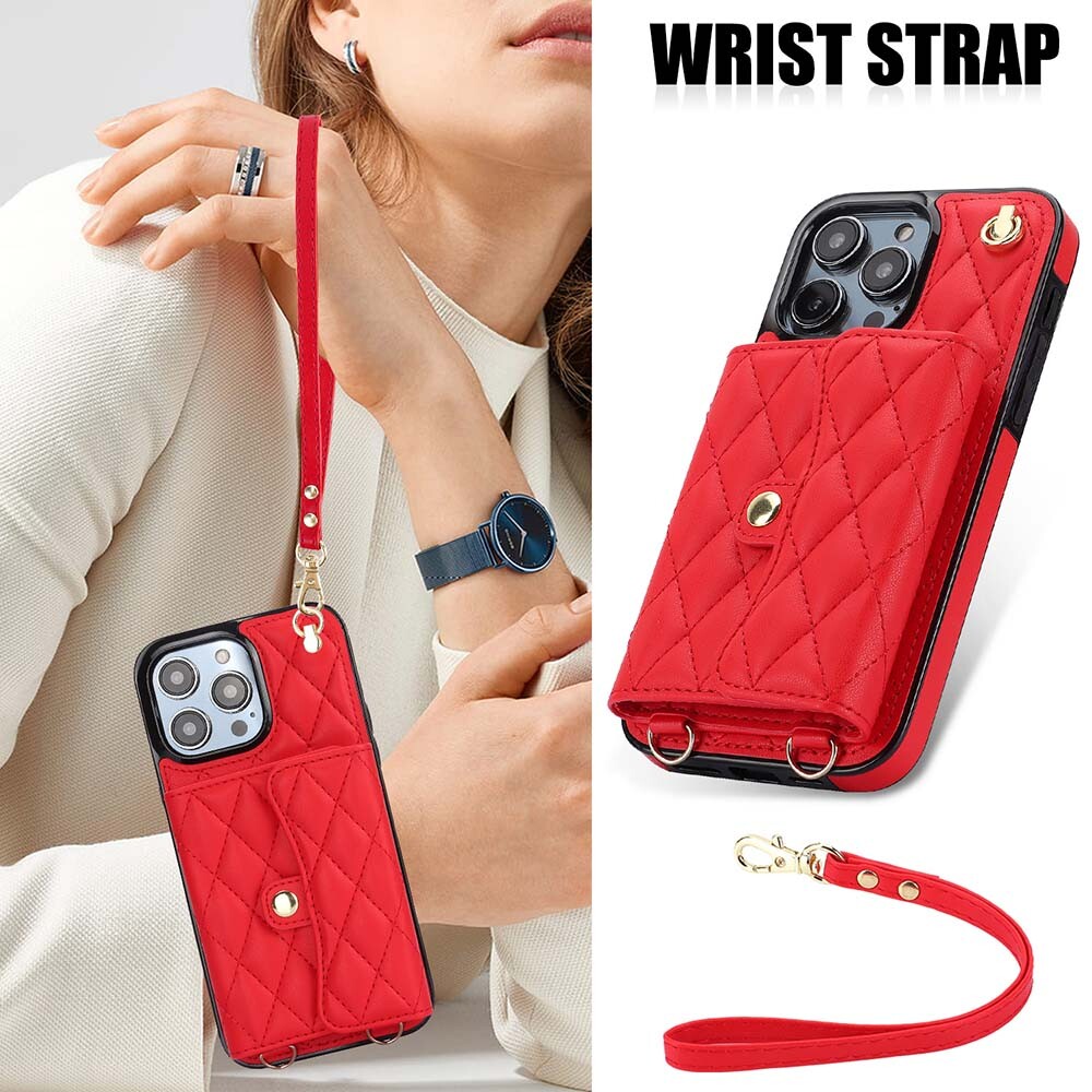 Zipper Wallet Crossbody Phone Case for iPhone 15 Pro Max 14 13 XR