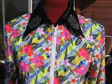 Womens western show shirt, pleasure, horsemanship, bust 36 M, blue flower, new