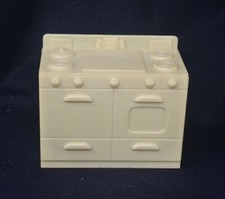 Vintage Marx Dollhouse Light Yellow Kitchen Stove/Range. 2 7/8" Wide