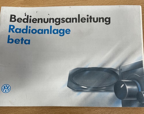 VW Radio "beta"  Bedienungsanleitung "07-1994" Betriebsanleitung Radioanlage