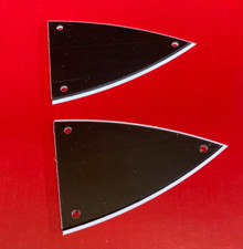  2 PIECES Universal Blank 2-ply Black "Triangle" Guitar Truss Rod Covers TRC-T