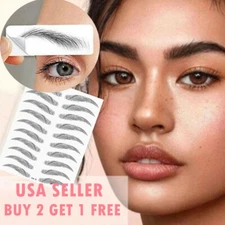 3D Brow Liner Sticker Bionic Tattoo False Eyebrow Stamp Waterproof Black Brown