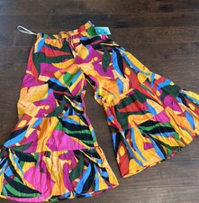 True Destinations Resort Wear Flare Pants Beach Coverup sz M New Wide Leg