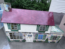 1950s Marx Tin Metal Litho 2 Story Colonial Doll House