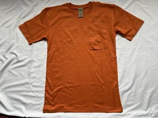 Vtg Scandia Woods Mens Orange Pocket T-Shirt Crew Neck 100% Cotton MEDIUM * NEW