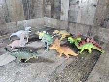 Lot Of 9 Vintage Dinosaurs Toys T-rex Triceratops Stegosaurus