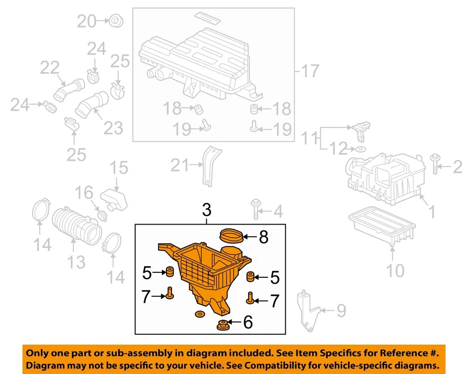 Conjunto de filtro de aire usado se adapta a: Honda Cr-v 2017 1,5 L turbo grado A Foto 3 de 4