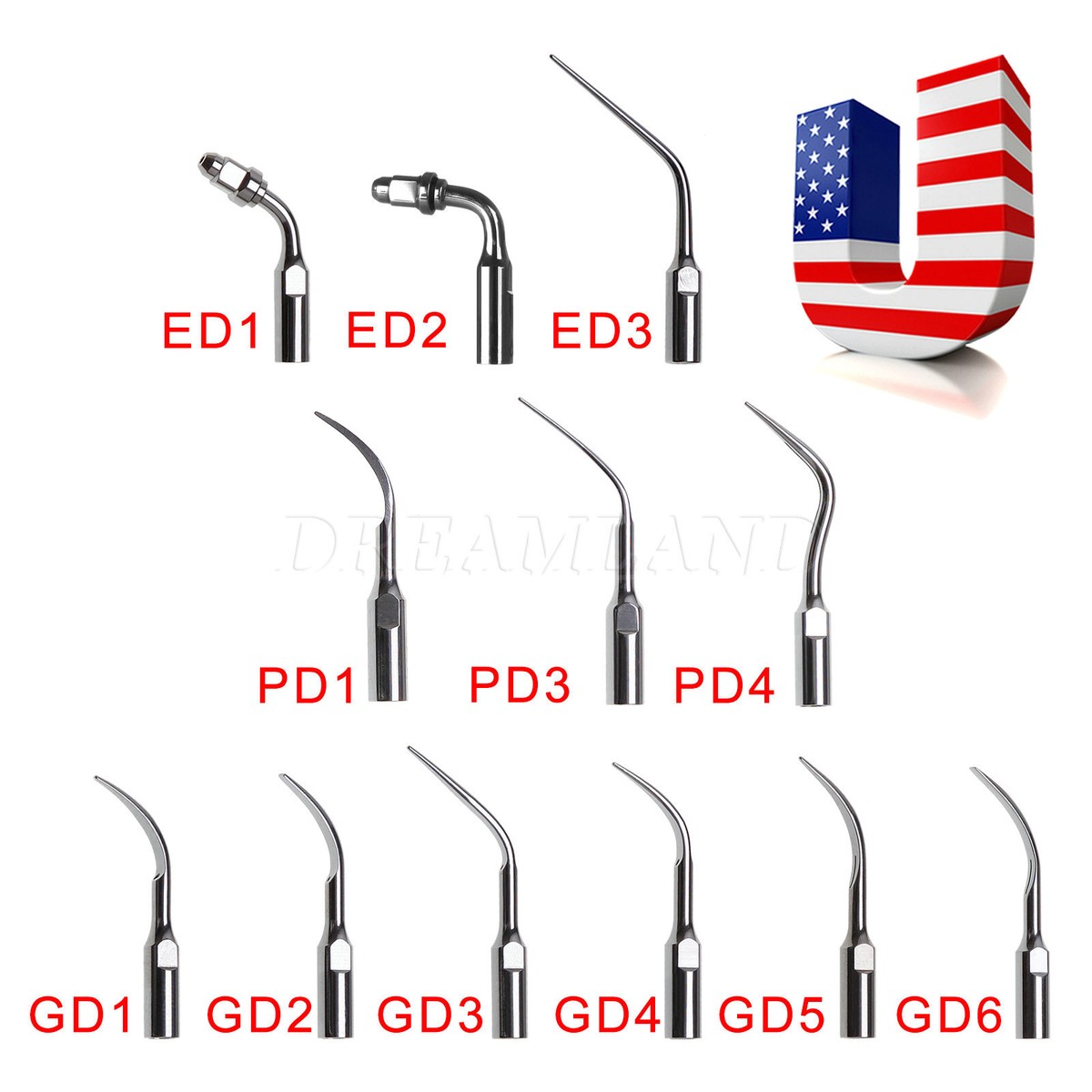 5pcs Dentaire Ultrasonic Perio Endo Scaler Tips Scaling INSERT - Foto 10