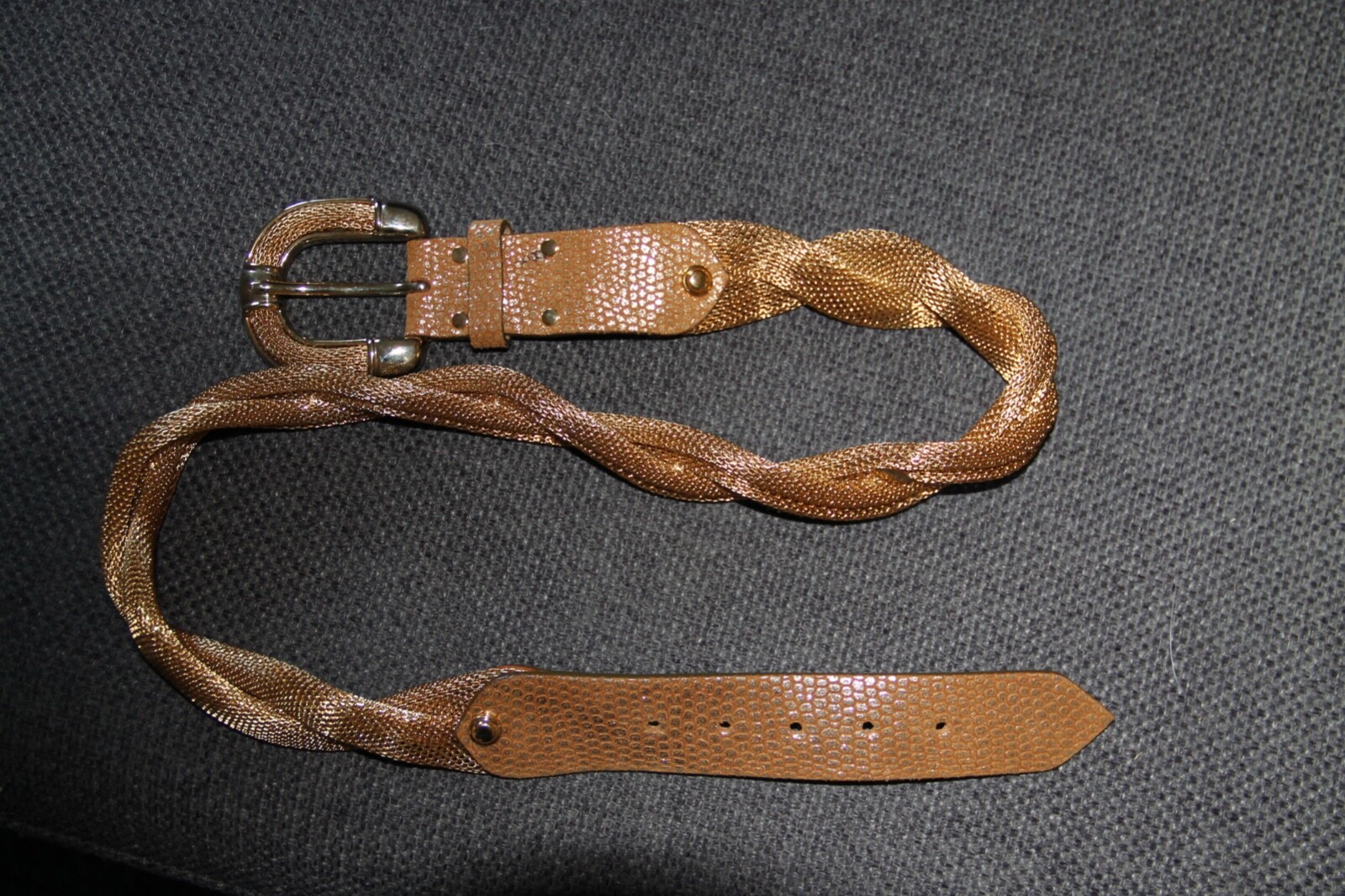 Pretty Belt Braided Leather And Metal Gold NANNI Size 80 32 Like New pretty-belt-braided-leather-and-metal-gold-nanni-size-80-32-like-new