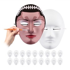 Mascaras blancas caretas de cartón 20 unidades 45 g máscaras para pintar