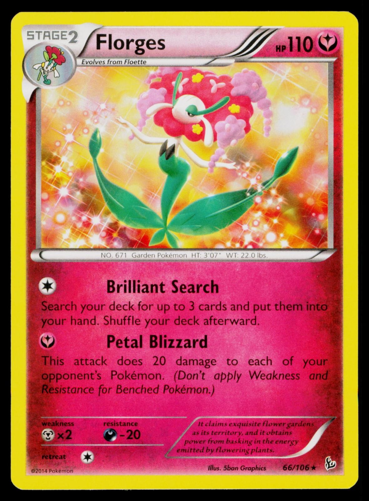 Florges - 66/106 LP Holo Rare Flashfire Pokemon