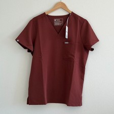 Figs Women's Catarina One Pocket Scrub Top in Walnut, Size Large