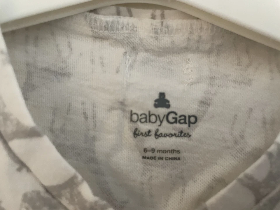 Mameluco de cintura ceñida 100 % algodón estampado de jirafa blanco 6-9M bebé Gap niñas Foto 2 de 4