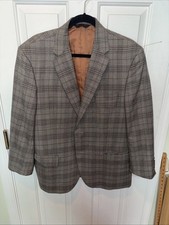 Jos A Bank 100 Wool Men  s 43R Brown Gray Sport Coat 2 Button Classic