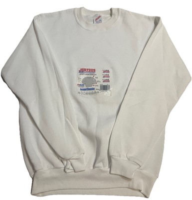 VTG 90s Jerzees Blank Crewneck Sweatshirt Youth XL 16-18 Made in USA White New
