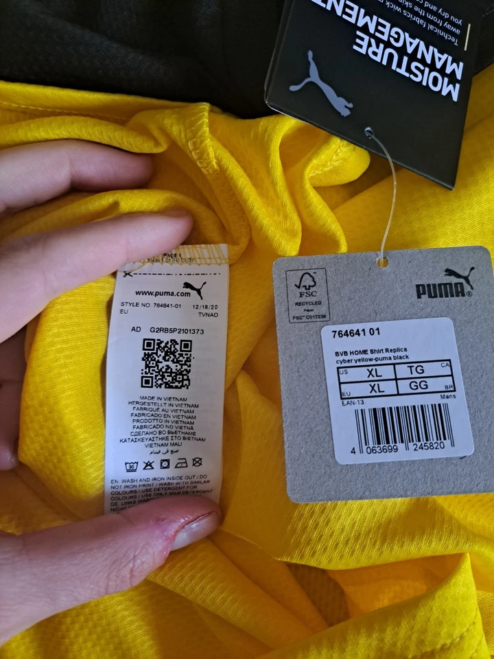 Camiseta Fútbol Borussia Dortmund BNWT 764641 PUMA Original Football Shirt - Imagen 3 de 4
