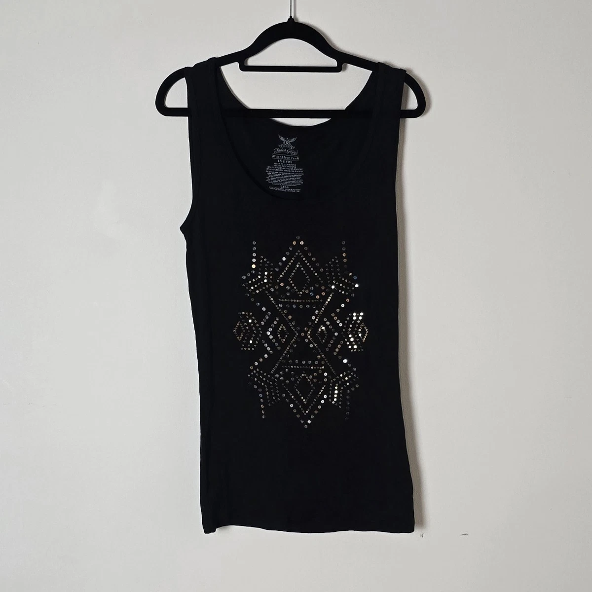Sequin Black Tank, Cami Tops for Women for sale | eBay