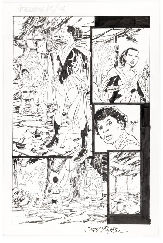 John Byrne NEXT MEN AFTERMATH 43 pg 16 1st Kim as the superhero VANGUARD? WOW
