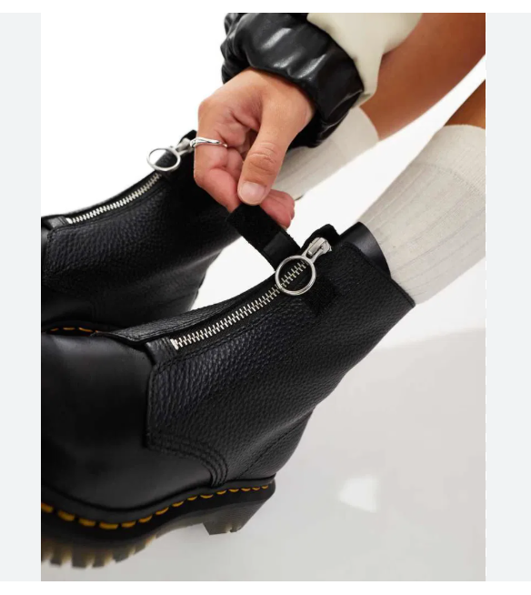 Dr.Martens 1460LLサイドジップ　UK4 DR. MARTENS 1460 FRONT ZIP LEATHER LACE UP BOOTS MSRP$210 Comfy