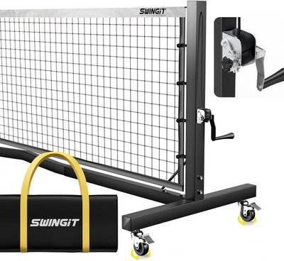 Pro Pickleball Net with Wheels, Hand Crank Tension System, 22Ft Tournament IFP R