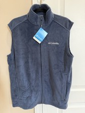 Columbia Men's Mountain Fleece Vest, Granite Gray/Blue, Full Zip NWT Size Medium
