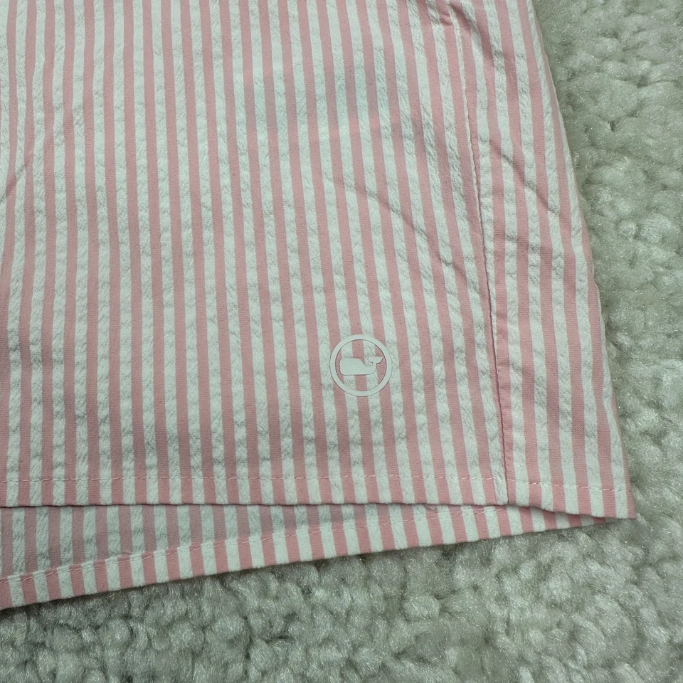 Pantalones Cortos Vineyard Vines Para Mujer XL Rosa Blanco Rayas Rendimiento Bolsillo Trasero con Cremallera Foto 2 de 4