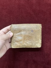 RFID Blocking Brown Vintage Leather Men's Bifold Center Flap Wallet