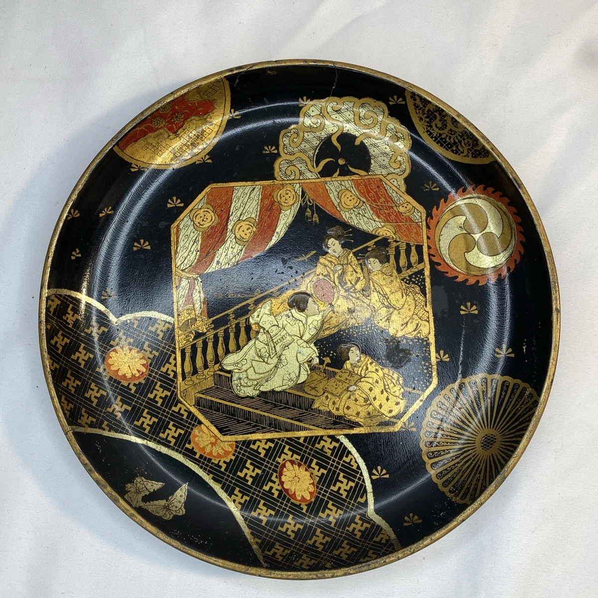 日本漆器古董日本盘子| eBay