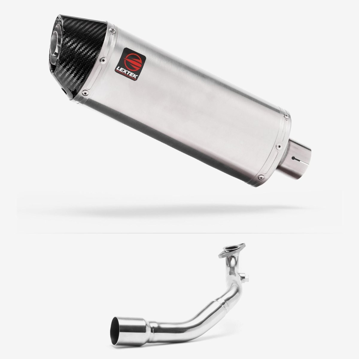 Lextek Stainless Steel RP2 Brushed 300mm Exhaust System for Lexmoto Milano 125