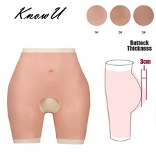 KnowU New Silicone Pants Open Crotch Panties Fake Buttocks for Cosplay