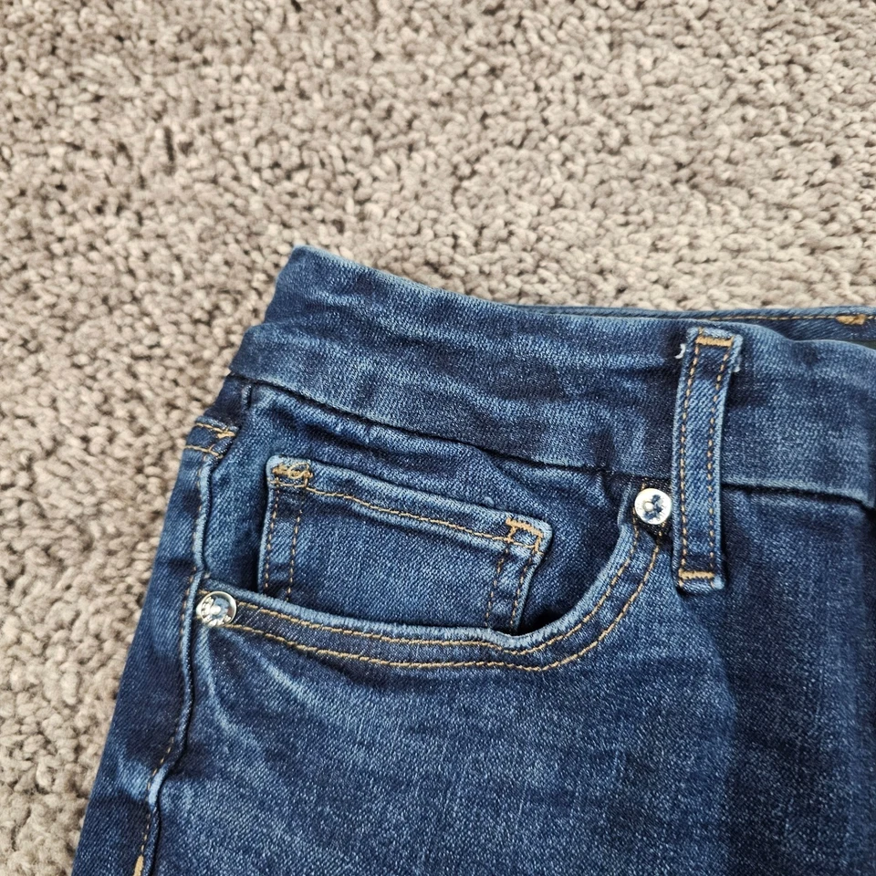 Express Jeans Women Small S Boot Cut Mid Rise Dark Wash Skyscraper Stretch 24x32 - Image 3 of 4