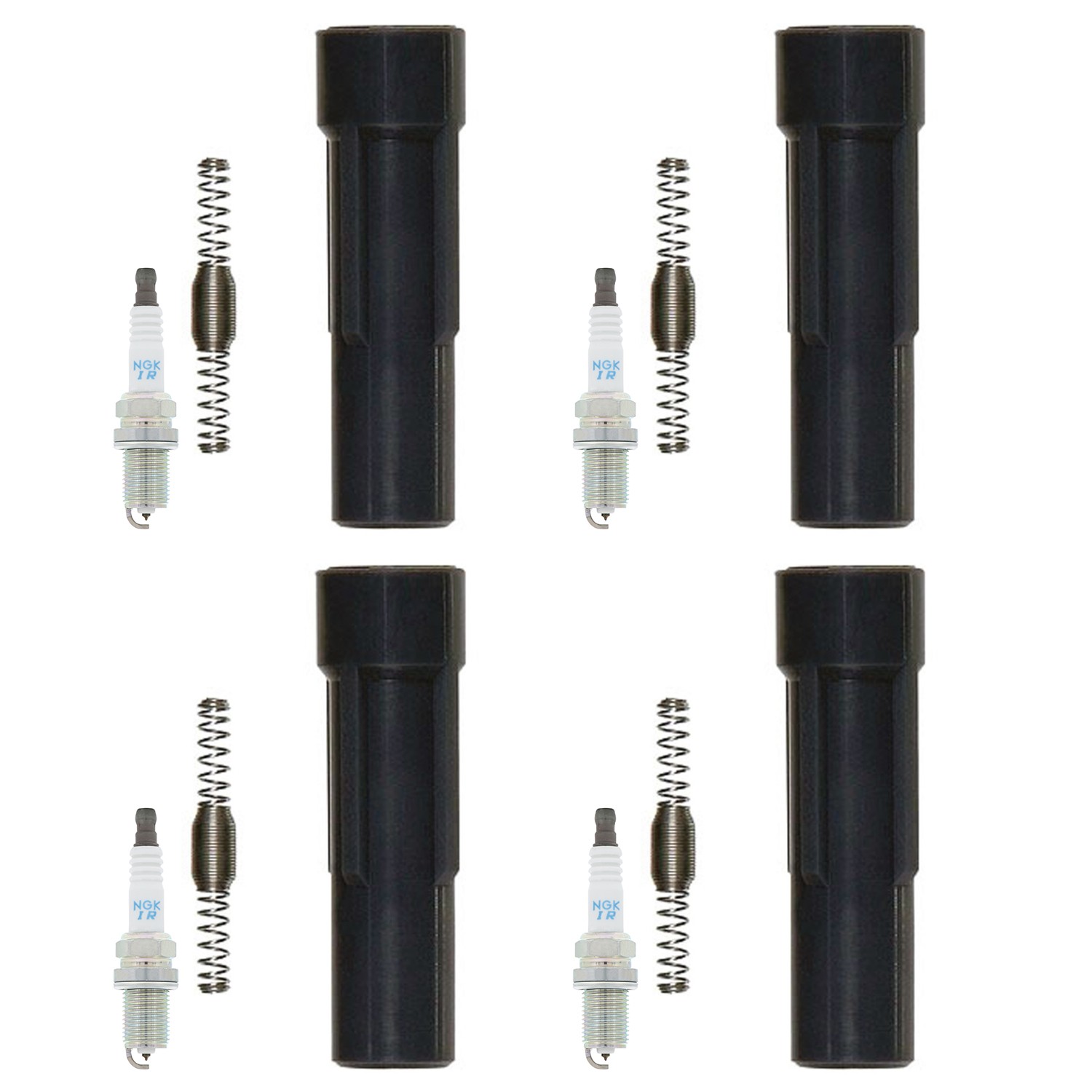 NGK 4 Laser Iridium Spark Plugs  Denso Coil Boots Kit for Saab 9-2X 2.5 H4 2006
