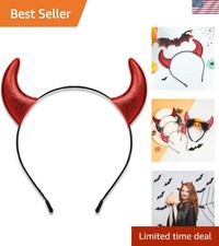 Handmade Red Glitter Devil Horns Headband - Must-Have for Halloween Events