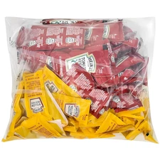 Condiment Packets Ketchup and Mustard (100 Total; 50 Each Flavor)