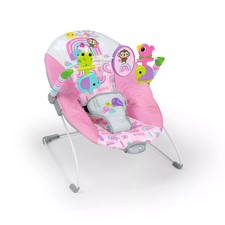 Bright Starts Pink Paradise Portable Baby Bouncer with Vibrating Infant Seat ...