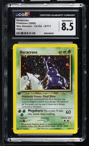 Heracross (1st Edition) graded CGC 8.5 for sale on eBay