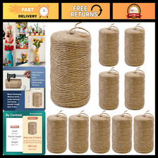 10Pack 2mm Natural Jute Twine String 8000ft for Crafting, Gardening, DIY Decor