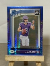 2024 Panini Donruss Optic - Rated Rookie J.J. McCarthy #235 Blue Hyper Prizm  