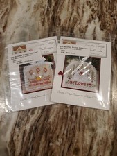 Lot Of 2 Country Cottage Needleworks Cross Stitch Charts W Buttons - Ornaments