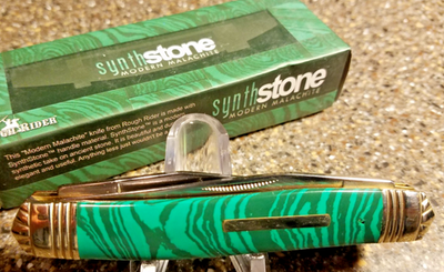 Rough Rider RR683, Green Malachite SynthStone Muskrat, 3-7/8