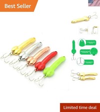 Colorful Fishing Lures Kit - 5PCS Treble Hooks for Freshwater & Saltwater Fun