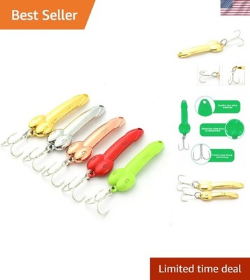 Colorful Fishing Lures Kit - 5PCS Treble Hooks for Freshwater & Saltwater Fun